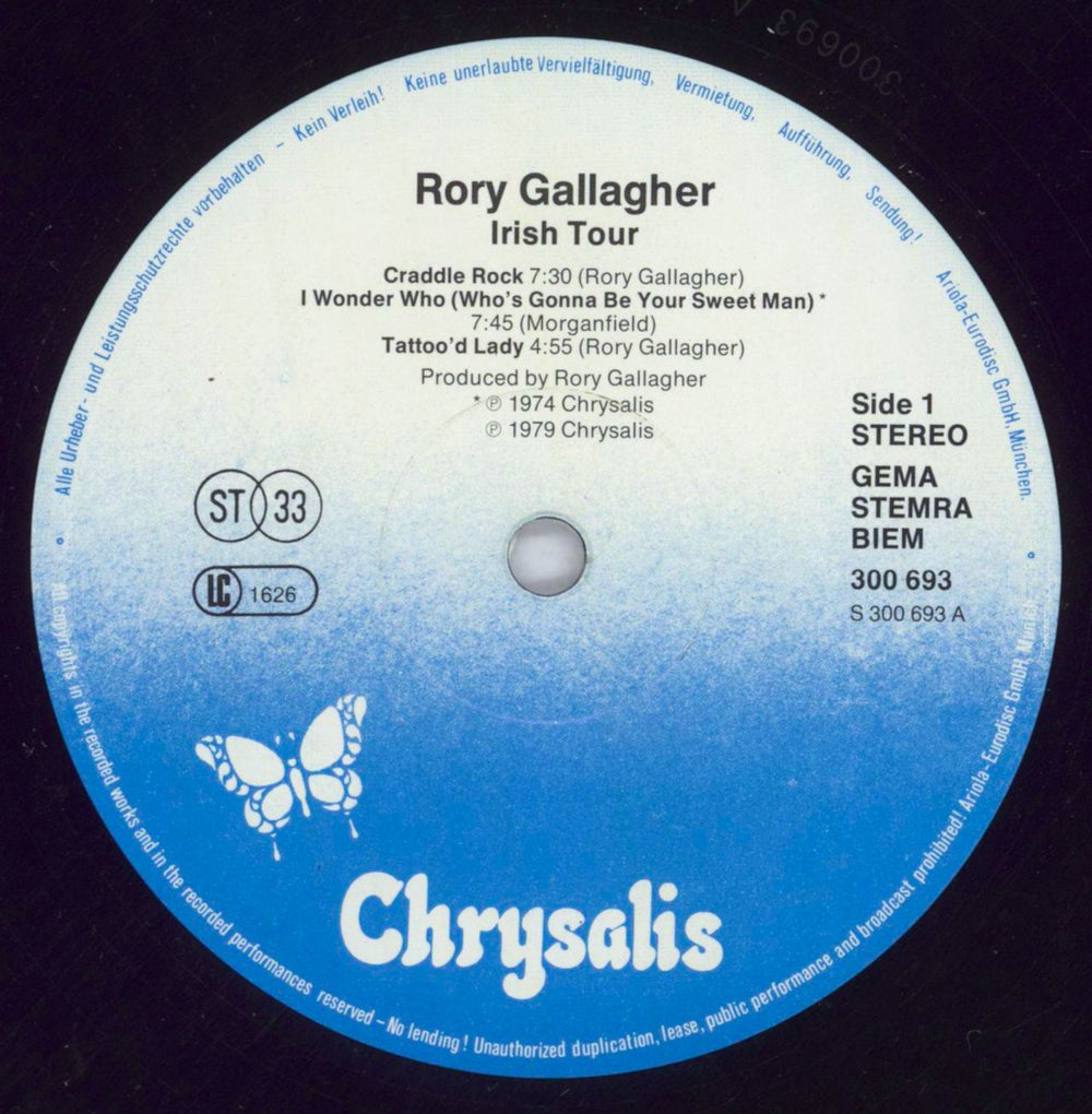 Rory Gallagher Irish Tour '74 German 2-LP vinyl record set (Double LP Album) ROR2LIR821203