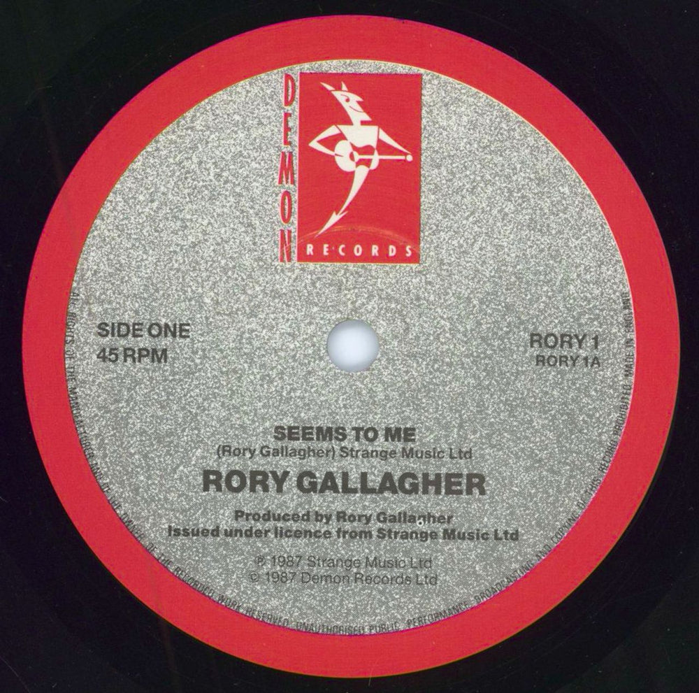 Rory Gallagher Seems To Me UK Promo 7" vinyl single (7 inch record / 45) RORY1