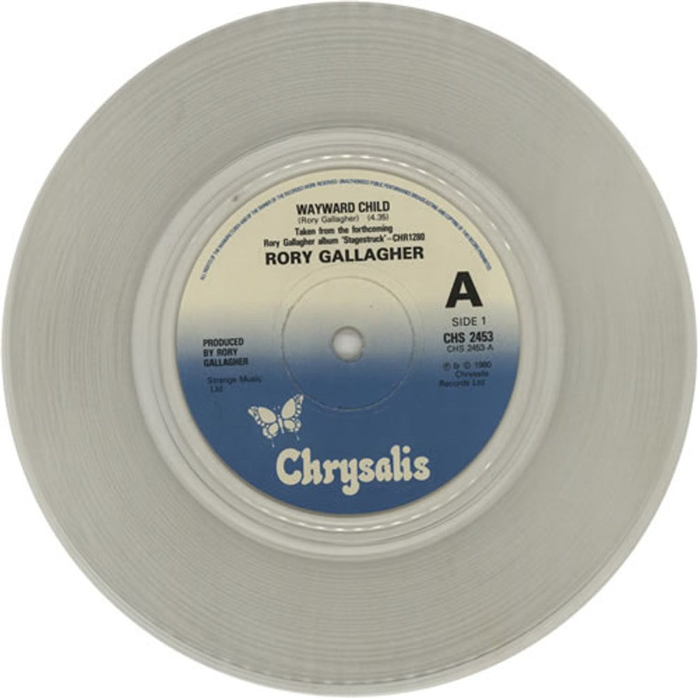 Rory Gallagher Wayward Child - Clear Vinyl UK 7" vinyl single (7 inch record / 45) ROR07WA59800