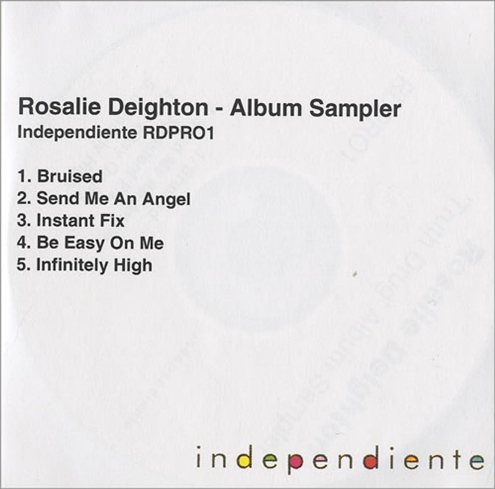 Rosalie Deighton Truth Drug - Album Sampler UK Promo CD-R acetate CD-R ACETATE