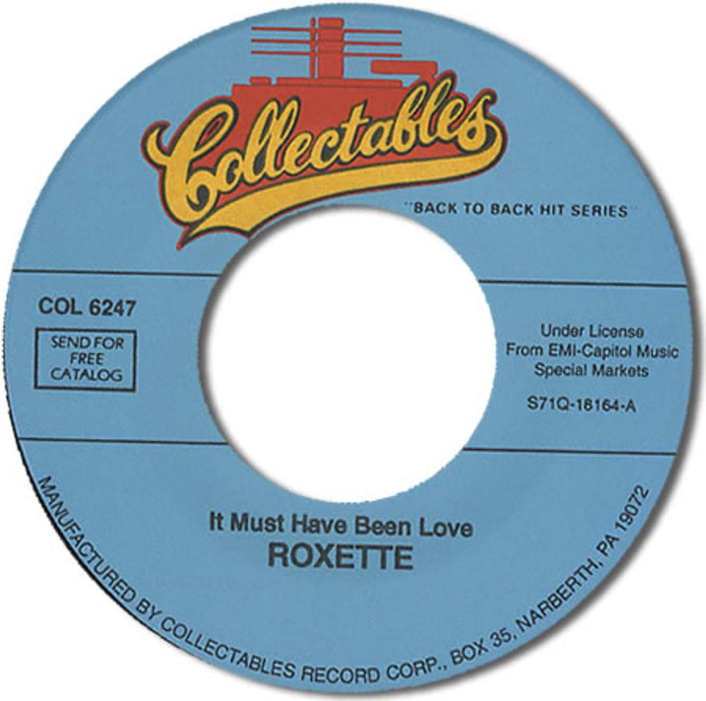 Roxette It Must Have Been Love US 7" vinyl single (7 inch record / 45) COL6247