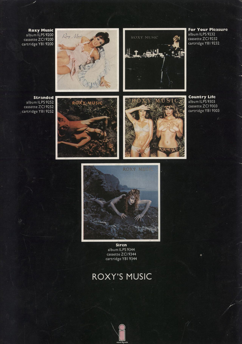 Roxy Music Autumn 75 - VG+ UK tour programme