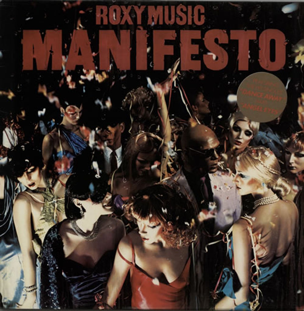 Roxy Music Manifesto - Stickered sleeve UK vinyl LP album (LP record) POLH001