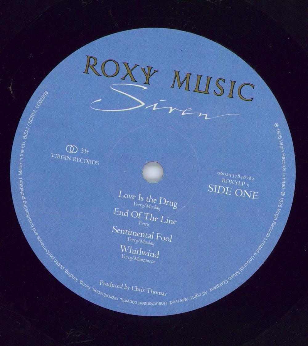 Roxy Music Siren - 180 Gram Half Speed Master - Barcoded UK vinyl LP album (LP record)