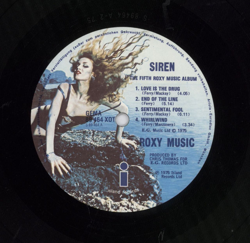 Roxy Music Siren - EX German vinyl LP album (LP record)