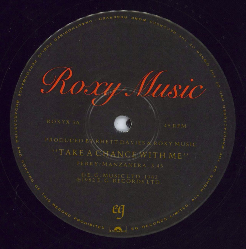 Roxy Music Take A Chance With Me UK 12" vinyl single (12 inch record / Maxi-single) RXY12TA817095