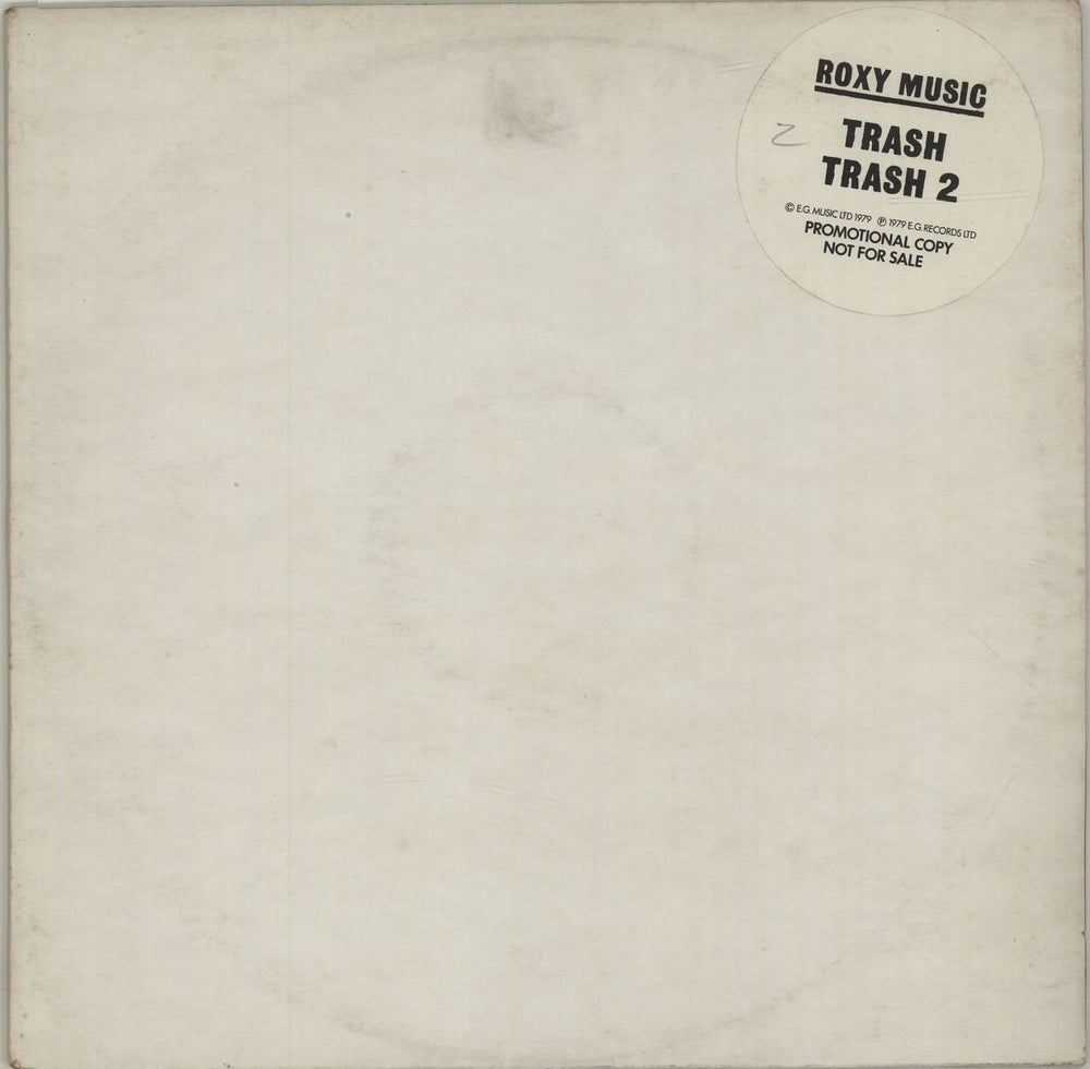 Roxy Music Trash/Trash 2 UK Promo 12" vinyl single (12 inch record / Maxi-single) ROX1