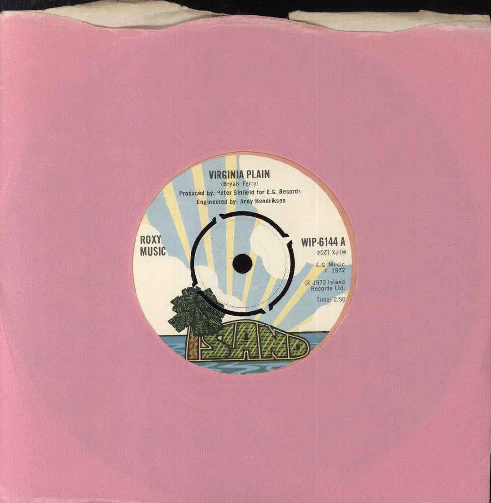 Roxy Music Virginia Plain - 1st - 4pr UK 7" vinyl single (7 inch record / 45) WIP-6144