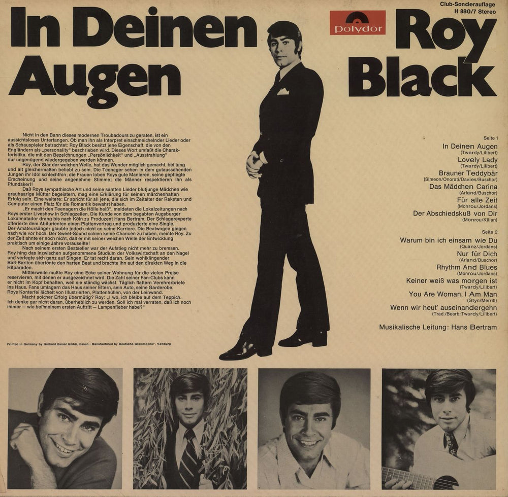 Roy Black In Deinen Augen German vinyl LP album (LP record)