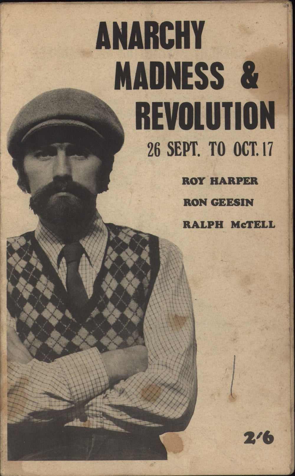 Roy Harper Anarchy Madness & Revolution UK tour programme ROYTRAN776894