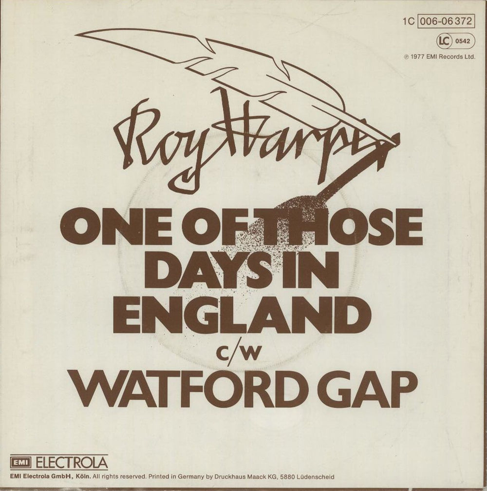 Roy Harper One Of Those Days In England German 7" vinyl single (7 inch record / 45) ROY07ON651675