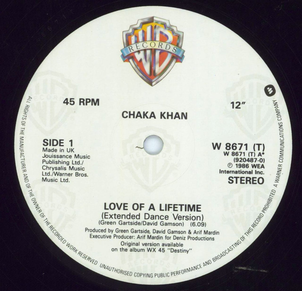 Rufus & Chaka Khan Love Of A Lifetime UK 12" vinyl single (12 inch record / Maxi-single) KHA12LO237953