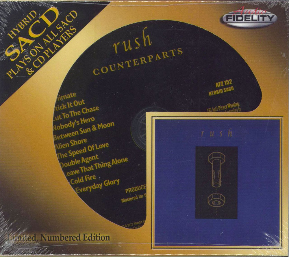 Rush Counterparts: Remastered + Die-Cut Slipcase - Sealed US super audio CD SACD AFZ152