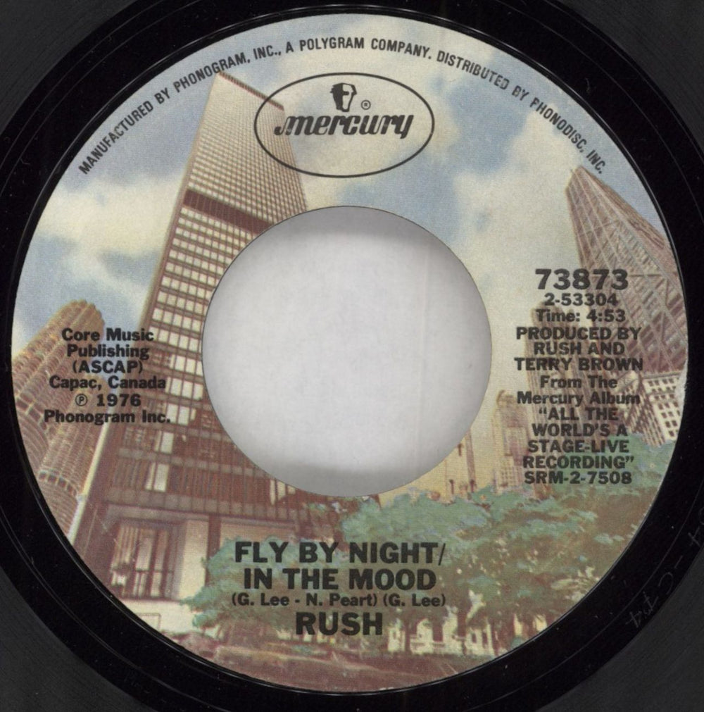 Rush Fly By Night / In The Mood US 7" vinyl single (7 inch record / 45) 73873