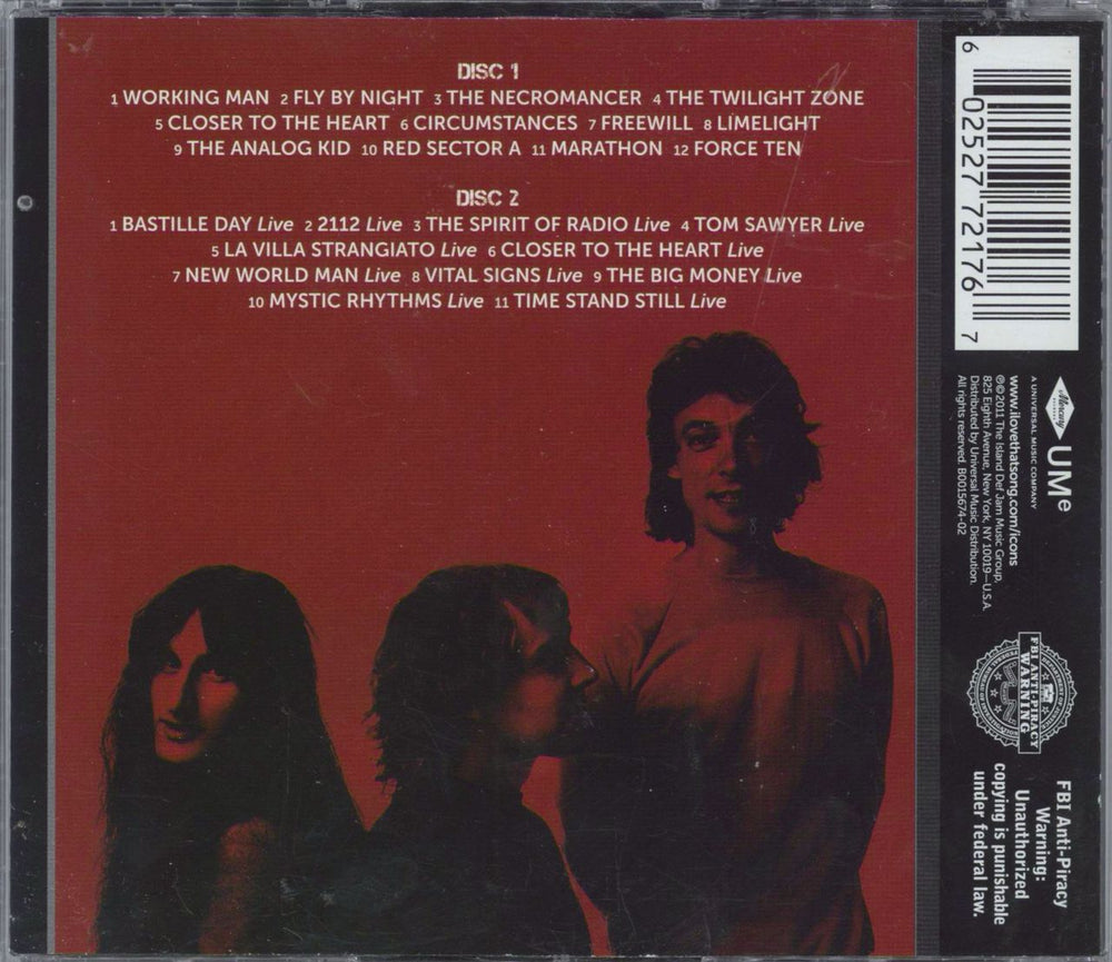 Rush Icon 2 US 2 CD album set (Double CD) 602527721767