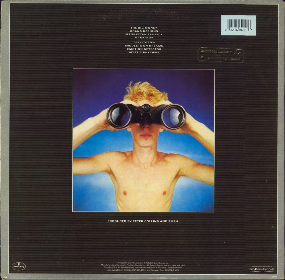 Rush Power Windows - Promo Stamped & Hype Stickered Sleeve US Promo vinyl LP album (LP record) 042282609816