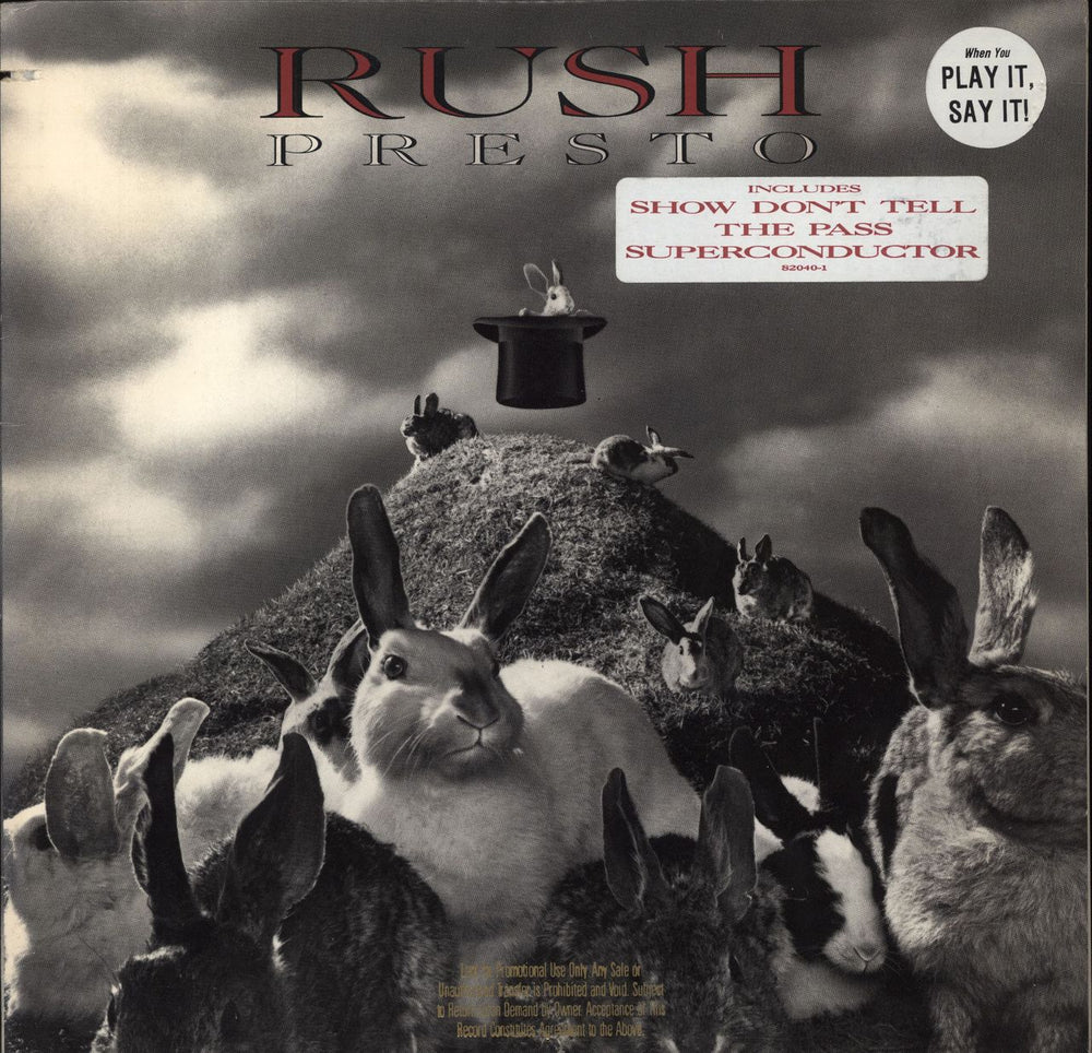 Rush Presto + Promo Stamped Sleeve US Promo vinyl LP album (LP record) 82040-1