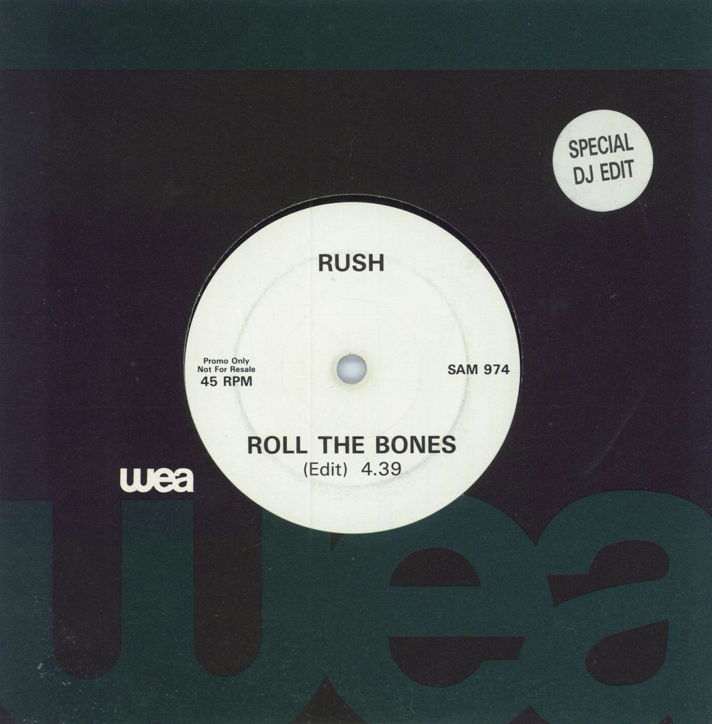 Rush Roll The Bones UK Promo 7" vinyl single (7 inch record / 45) SAM974