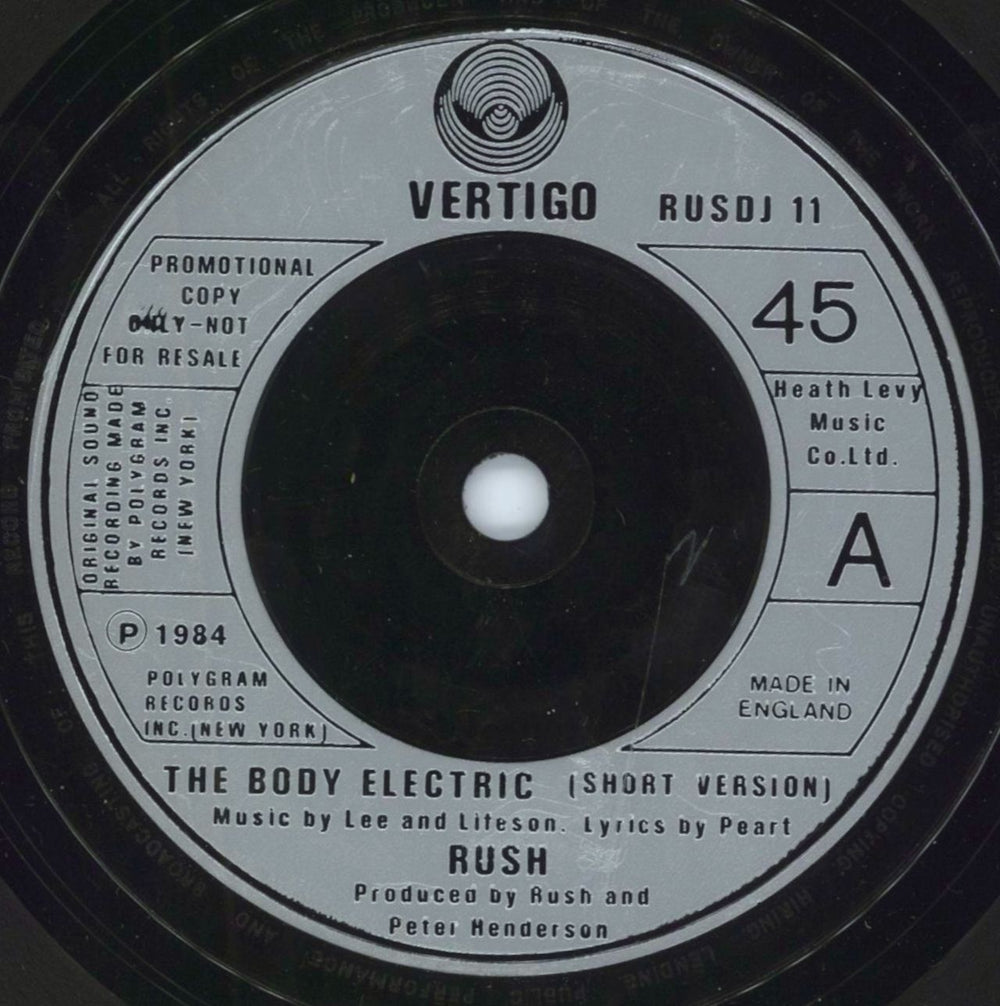 Rush The Body Electric - DJ Edition + P/S UK 7" vinyl single (7 inch record / 45) RUS07TH798963