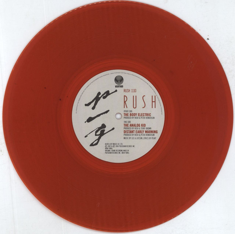 Rush The Body Electric - Red Vinyl - Hype Stickered Sleeve UK 10" vinyl single (10 inch record) RUS10TH01184