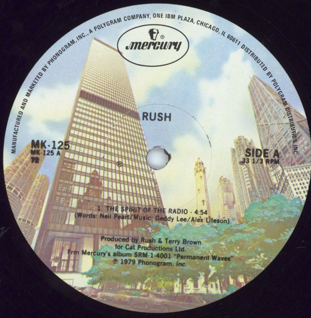 Rush The Spirit Of Radio US Promo 12" vinyl single (12 inch record / Maxi-single) RUS12TH181087