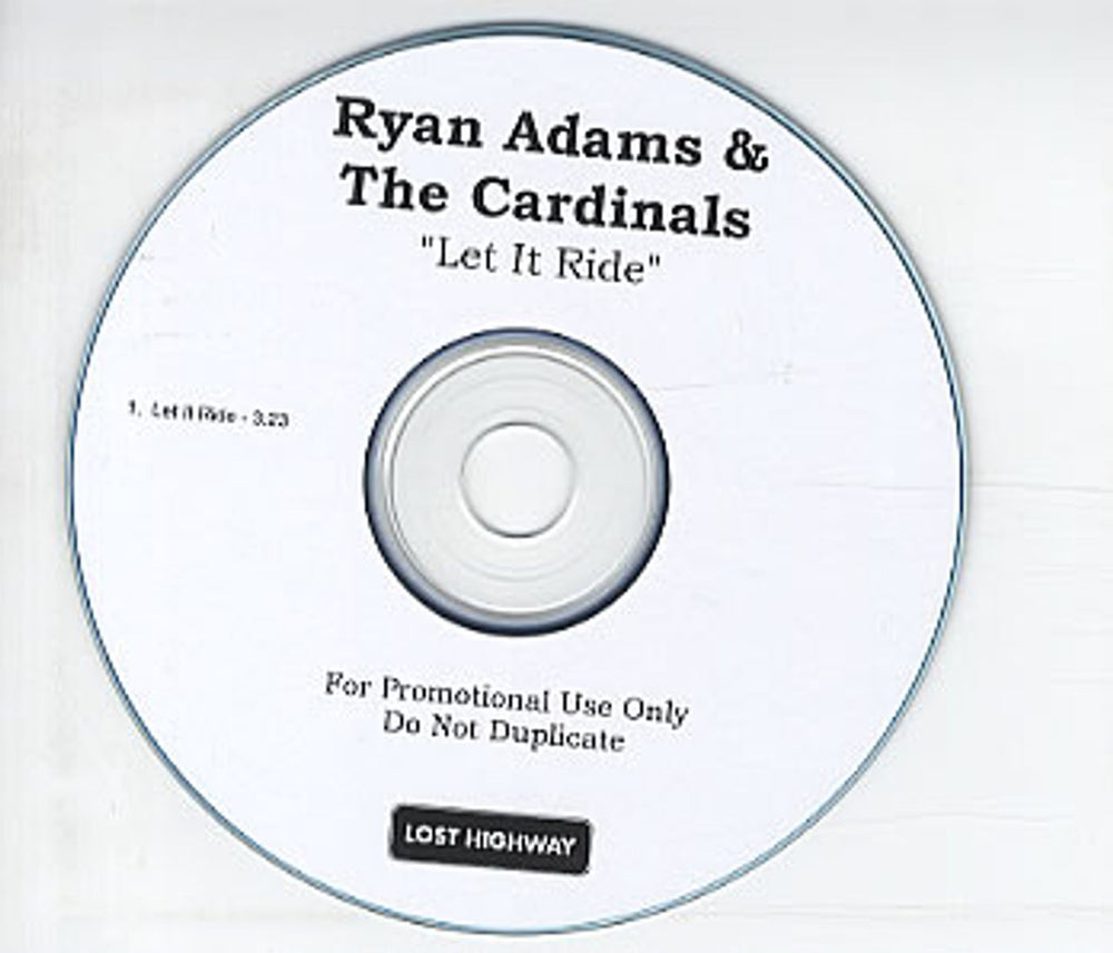 Ryan Adams Let It Ride US Promo CD-R acetate CD-R ACETATE