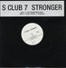 S Club 7 Stronger UK Promo 12" vinyl single (12 inch record / Maxi-single) STRONGER2