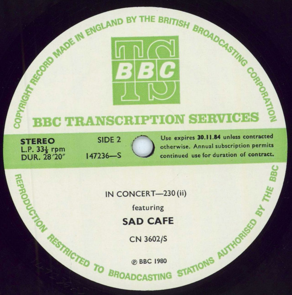 Sad Cafe In Concert 230 UK Promo vinyl LP album (LP record) AFELPIN796636