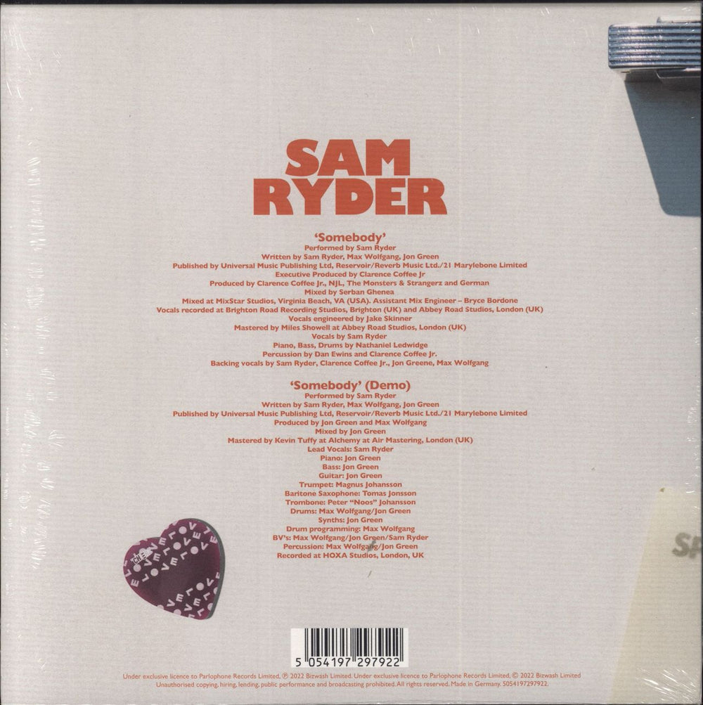 Sam Ryder Somebody - Sealed UK 7" vinyl single (7 inch record / 45) 5054197297922