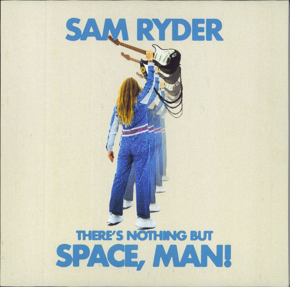 Sam Ryder There's Nothing But Space, Man! - Blue Vinyl + Autographed Card UK vinyl LP album (LP record) 505419717819