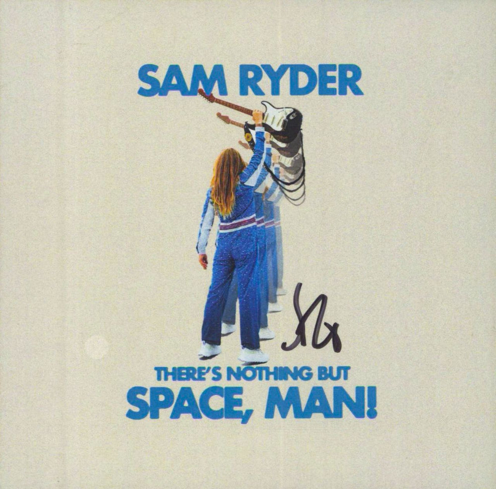 Sam Ryder There's Nothing But Space, Man! - Blue Vinyl + Autographed Card UK vinyl LP album (LP record)