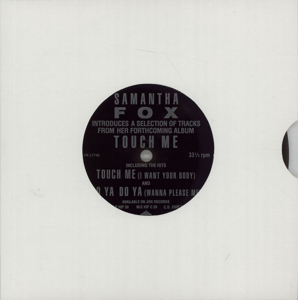 Samantha Fox Touch Me - Flexi UK 7" vinyl single (7 inch record / 45) LYN17748