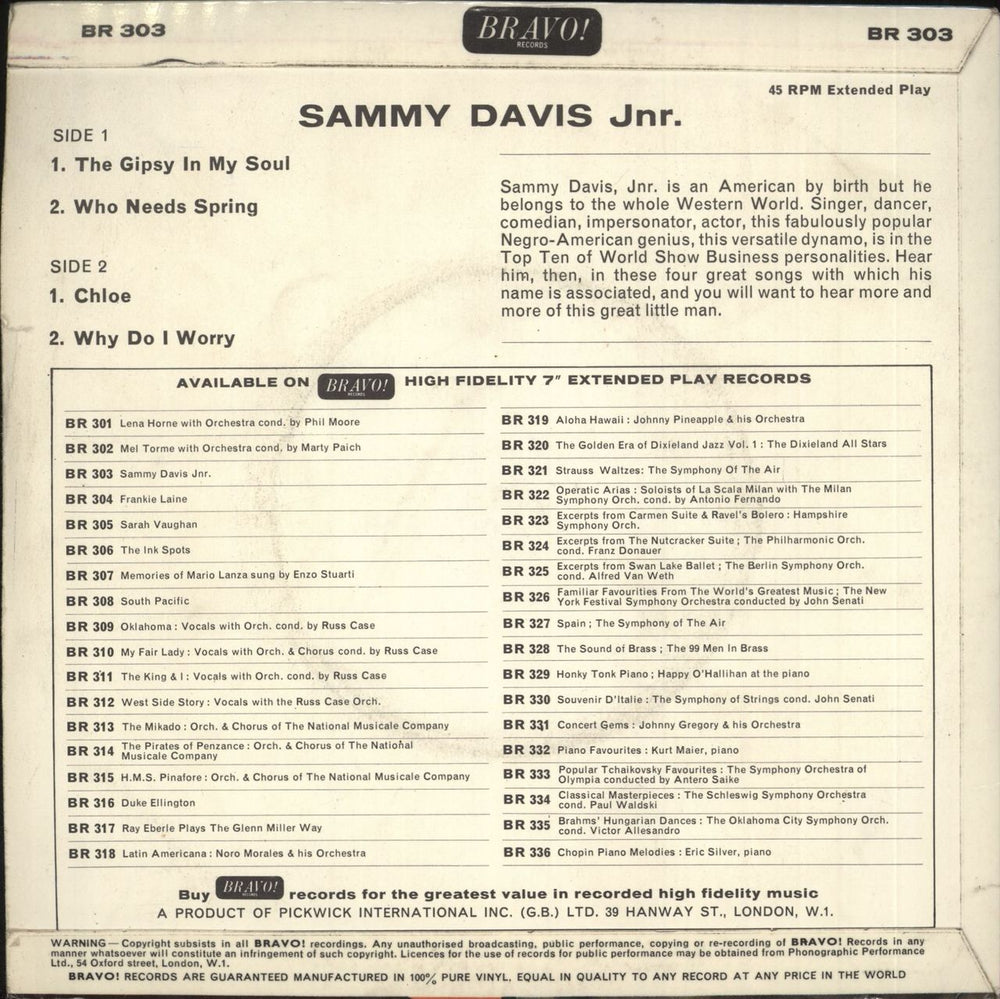 Sammy Davis Jr Sammy Davis Jr. !! UK 7" vinyl single (7 inch record / 45)