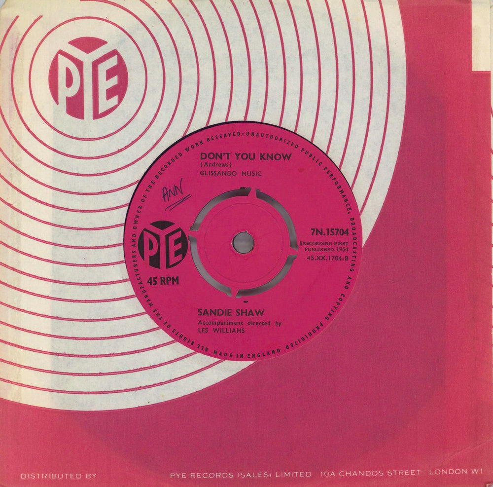 Sandie Shaw (There's) Always Something There To Remind Me UK 7" vinyl single (7 inch record / 45)