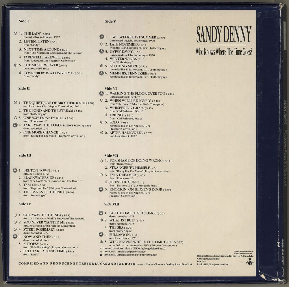 Sandy Denny Who Knows Where The Time Goes? - EX US Vinyl Box Set SNYVXWH707531