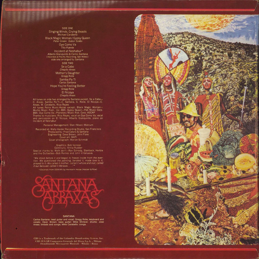 Santana Abraxas - 2nd Italian vinyl LP album (LP record)