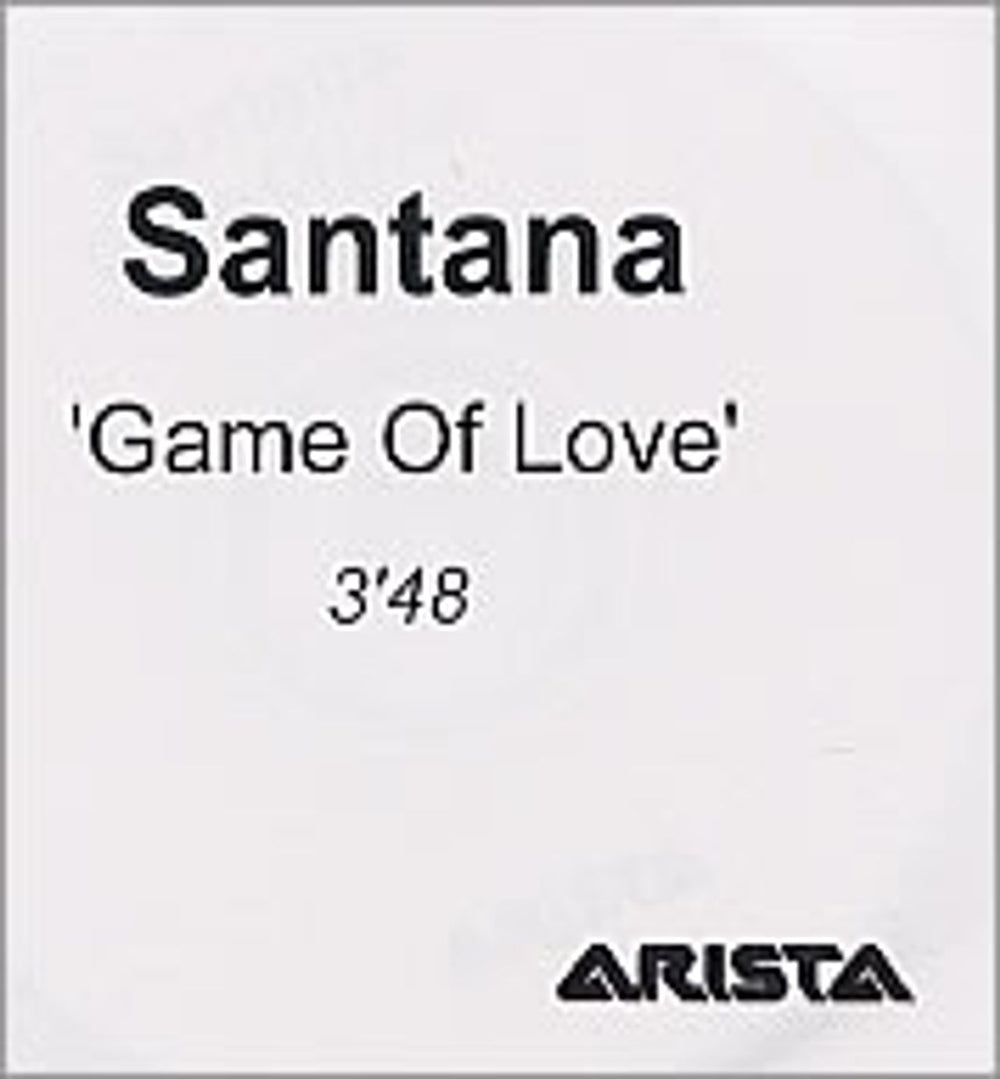 Santana Game Of Love UK Promo CD-R acetate CDR ACETATE