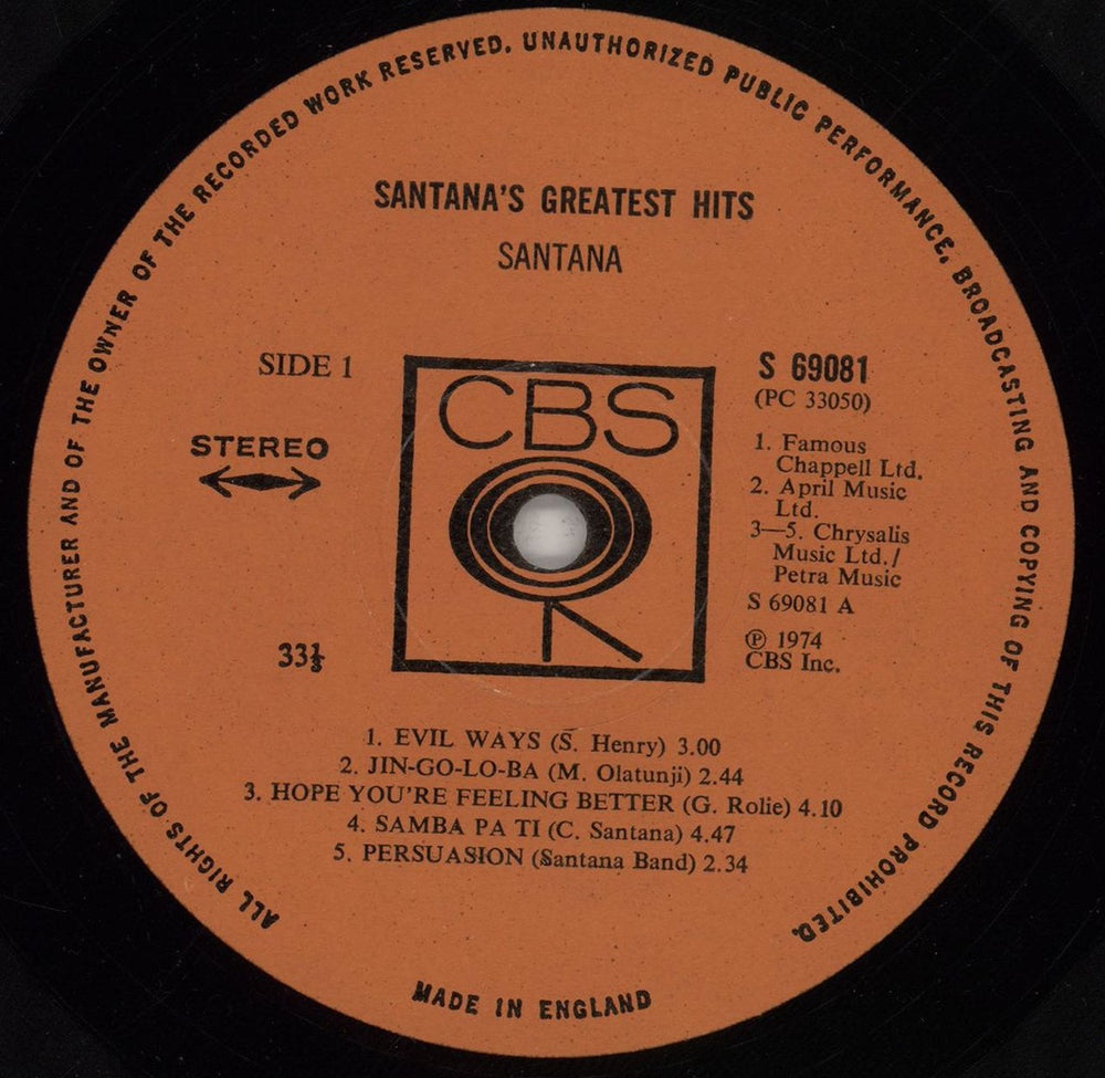 Santana Greatest Hits - 1st - stickered p/s - EX UK vinyl LP album (LP record) SNTLPGR760560