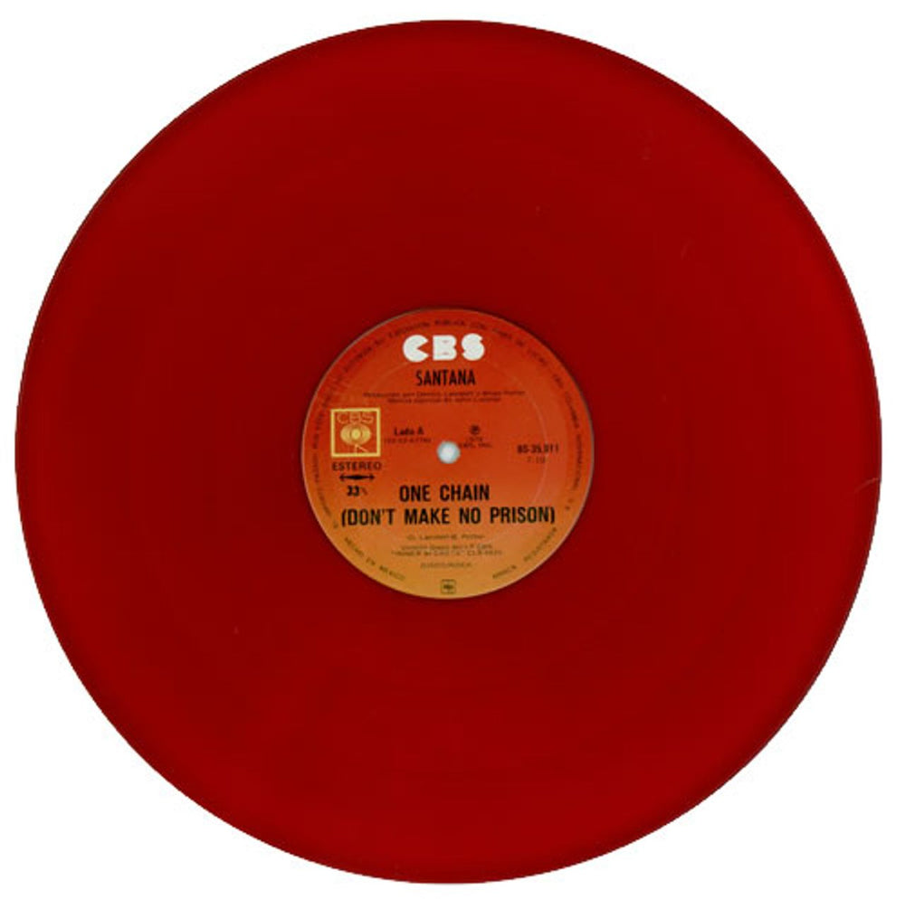 Santana One Chain (Don't Make No Prison) - Red Vinyl Mexican 12" vinyl single (12 inch record / Maxi-single) BS-35,011