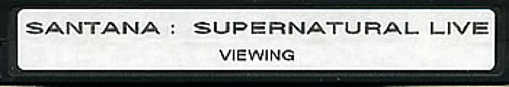 Santana Supernatural Live UK Promo video (VHS or PAL or NTSC) PROMO VIDEO