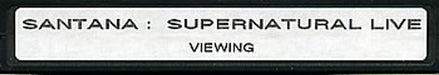 Santana Supernatural Live UK Promo video (VHS or PAL or NTSC) PROMO VIDEO