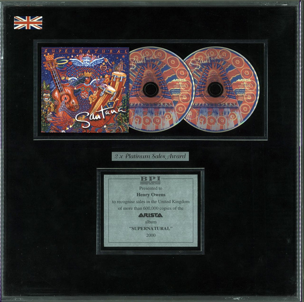 Santana Supernatural UK award disc AWARD DISC