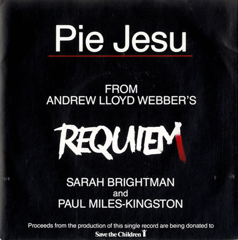 Sarah Brightman Pie Jesu UK 7" vinyl single (7 inch record / 45) WEBBER1