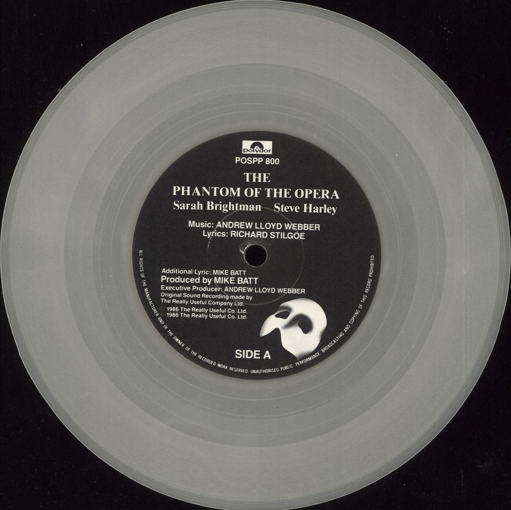 Sarah Brightman The Phantom Of The Opera - Luminous Vinyl - EX UK 7" vinyl single (7 inch record / 45) SAH07TH731311