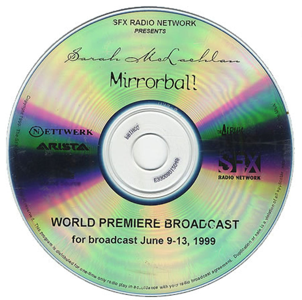 Sarah McLachlan Mirror Ball - World Premiere Broadcast US CD album (CDLP) E33018297049