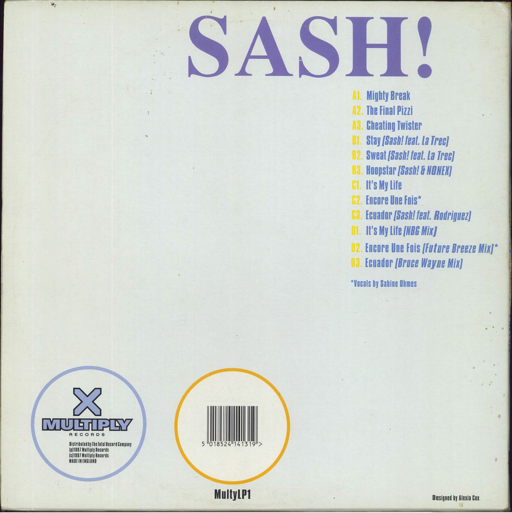 Sash! It's My Life The Album  UK 2-LP vinyl record set (Double LP Album) 5018524141319