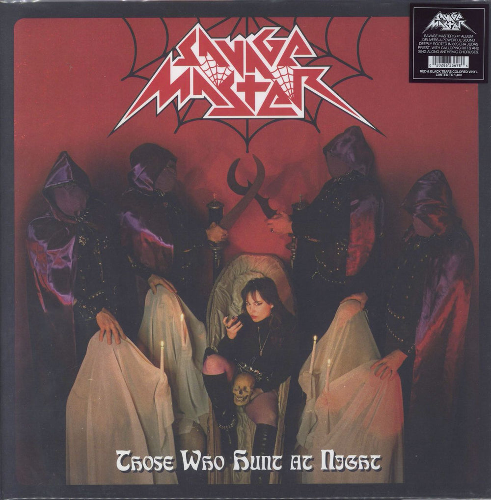 Savage Master Those Who Hunt At Night - Red & Black Tears Vinyl - Sealed US vinyl LP album (LP record) SKR183LP