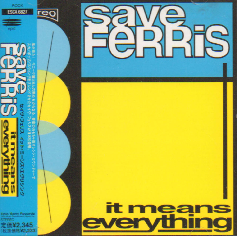 Save Ferris It Means Everything Japanese Promo CD album (CDLP) ESCA-6827