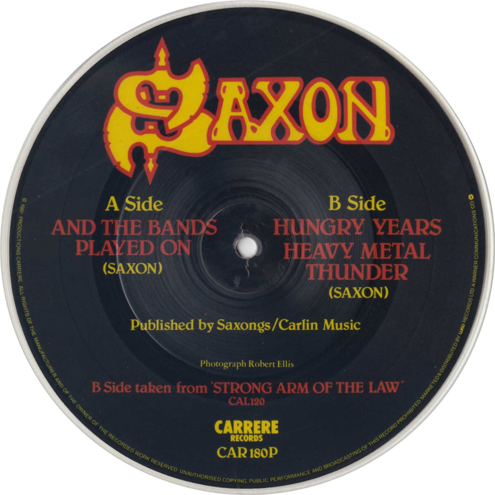 Saxon And The Bands Played On UK 7" vinyl picture disc (7 inch picture disc single) SAX7PAN117936