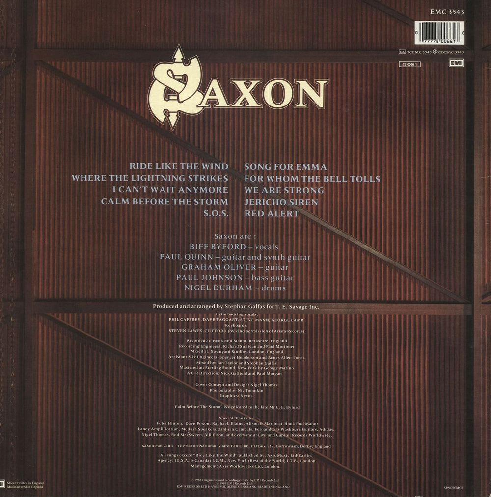 Saxon Destiny UK vinyl LP album (LP record) 077779006618